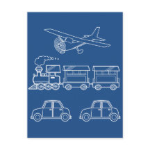 飛行機、電車、車のデザイン～編集可能な背景