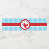 飛行機（青と赤）ボーイパーソナライズされた誕生日 ペットボトルラベル (シングルラベル)