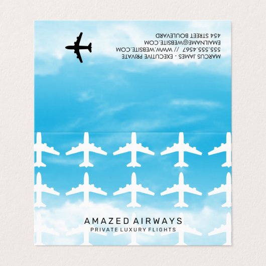 飛行機 | 飛行 | 雲と空 名刺 (外部フラット)