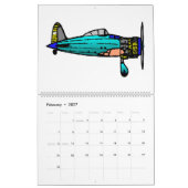 飛行機、201_ カレンダー (2月 2027)