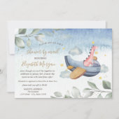 飛行機Dino仮想ベビーシャワーbyメール 招待状 (正面)