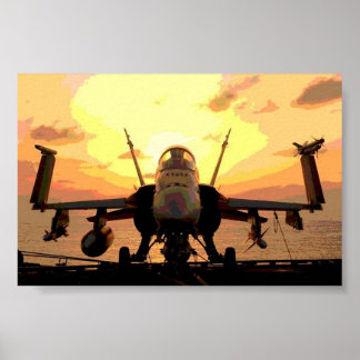 飛行機Hornet F A-18 USS John C. Stennis ポスター