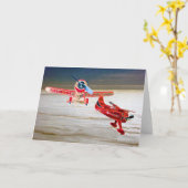 飛行機IIグリーティングカード カード (黄色い花)