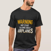 飛行機Rcパイロット飛んでいる警告の航空機 Tシャツ (正面)