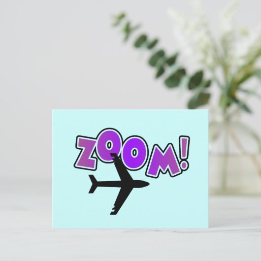 飛行機Tシャツとギフトのズーム ポストカード (スタンド正面)