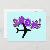 飛行機Tシャツとギフトのズーム ポストカード (正面/裏面)