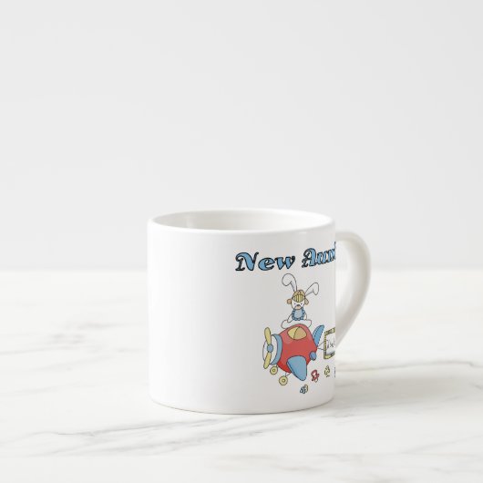 飛行機Tシャツとギフトの新しい叔母 エスプレッソカップ (正面右)