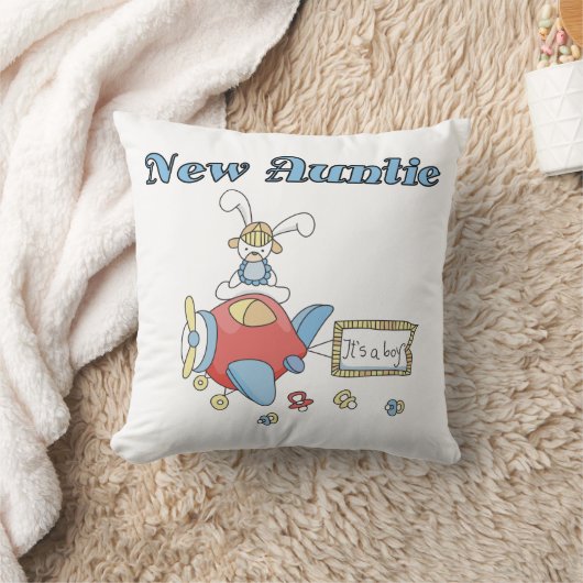 飛行機Tシャツとギフトの新しい叔母 クッション (ブランケット)