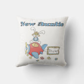 飛行機Tシャツとギフトの新しい叔母 クッション (裏面)