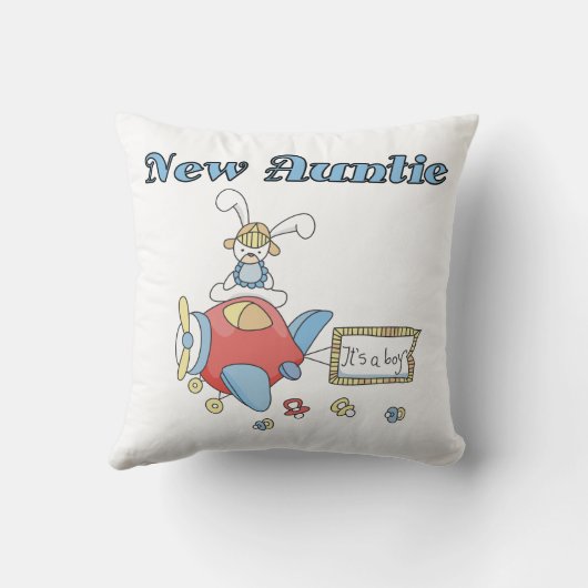 飛行機Tシャツとギフトの新しい叔母 クッション (裏面)