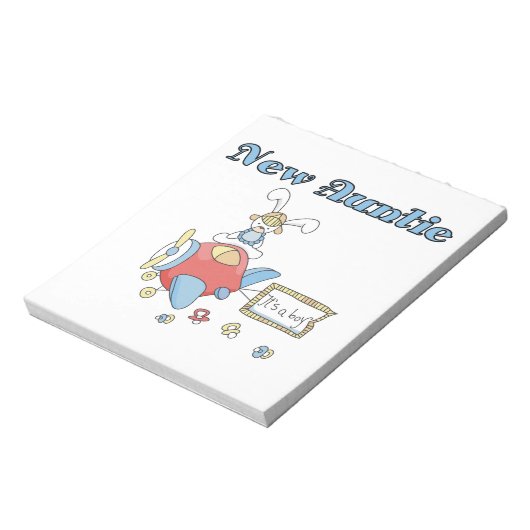 飛行機Tシャツとギフトの新しい叔母 ノートパッド (回転)