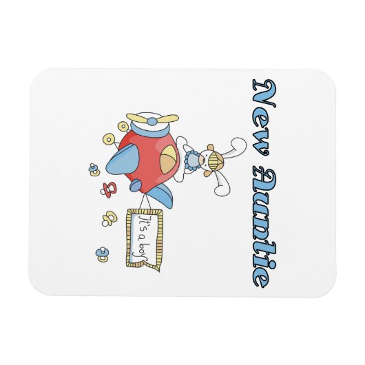 飛行機Tシャツとギフトの新しい叔母 マグネット (横)