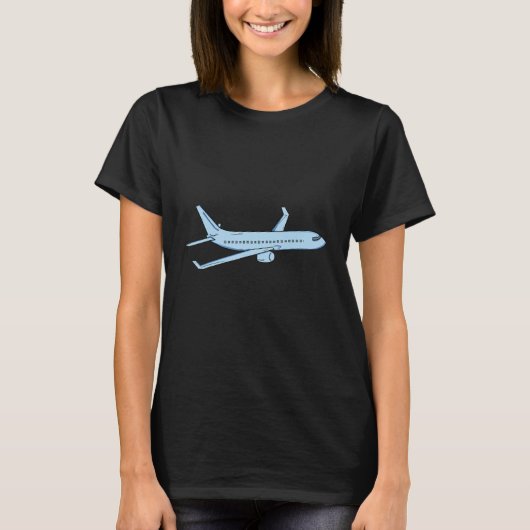 飛行機T型フライトT型女性愛飛んでいる飛行機 Tシャツ (正面)