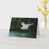 "飛行素晴らしい青鷲"の鳥の芸術の挨拶状 カード (黄色い花)