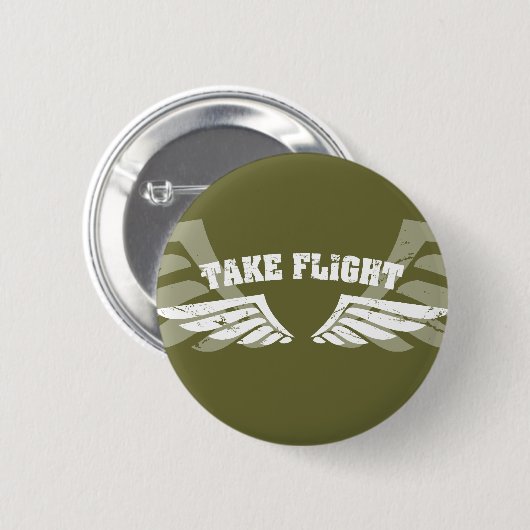 飛行航空翼を取って下さい 缶バッジ (正面&裏面)