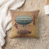 飛行船のアリューシャンのSteampunkの航空機 クッション (ブランケット)