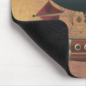 飛行船のアリューシャンのSteampunkの航空機 マウスパッド (コーナー)