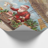 飛行船のサンタクロース ラッピングペーパー (角)