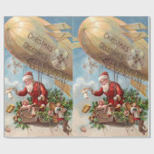 飛行船のサンタクロース ラッピングペーパー (フラット)