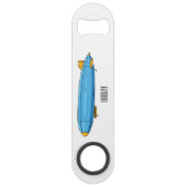 飛行船の漫画イラストレーション スピード栓抜き (裏面)