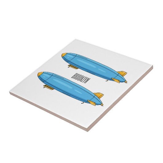 飛行船の漫画イラストレーション タイル (側面)