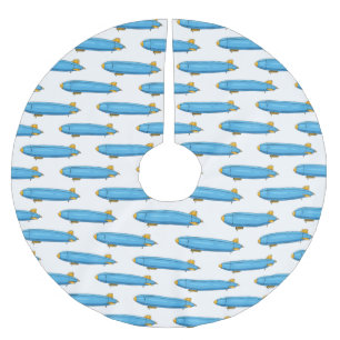 飛行船の漫画イラストレーション ブラッシュドポリエステルツリースカート