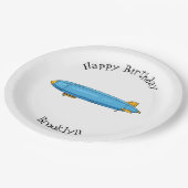 飛行船の漫画イラストレーション ペーパープレート (アングル)