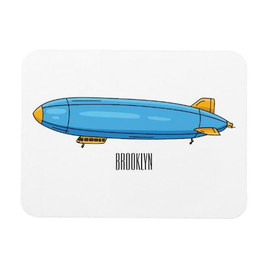 飛行船の漫画イラストレーション マグネット (横)