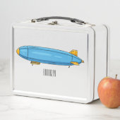 飛行船の漫画イラストレーション メタルランチボックス (インサイチュ)
