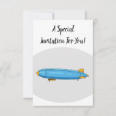 飛行船の漫画イラストレーション 招待状 (裏面)