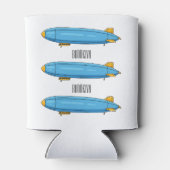 飛行船の漫画イラストレーション 缶クーラー (裏面)