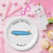 飛行船の漫画イラスト ペーパープレート (パーティー)