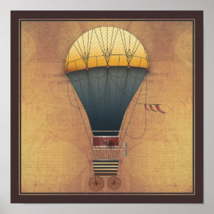 飛行船のAbeelle Steampunkの航空機 ポスター