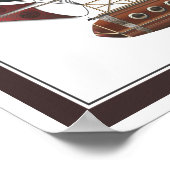 飛行船アリューシャン飛んでいるスチームパンク機 ポスター (角)