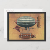 飛行船アリューシャン飛んでいるスチームパンク機 ポストカード (正面/裏面)
