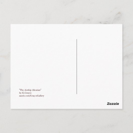 飛行船アリューシャン飛んでいるスチームパンク機 ポストカード (裏面)