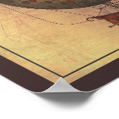 飛行船ナウティスステームパンク飛んでいる機 ポスター (角)