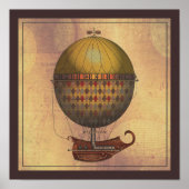 飛行船ナウティスステームパンク飛んでいる機 ポスター (正面)
