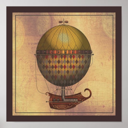 飛行船ナウティスステームパンク飛んでいる機 ポスター (正面)