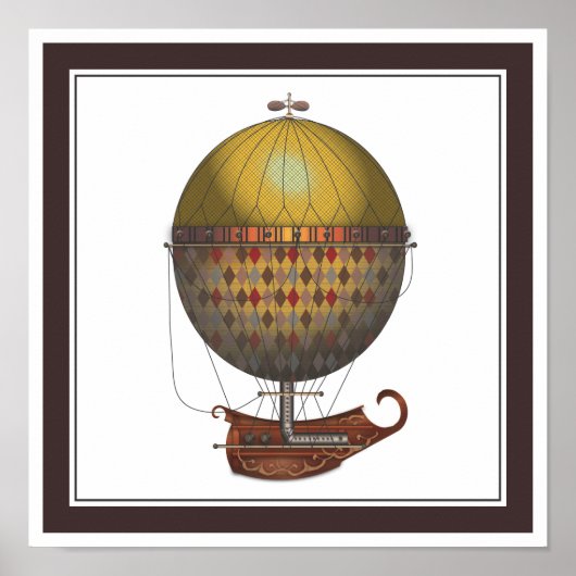 飛行船ナウティスステームパンク飛んでいる機 ポスター (正面)