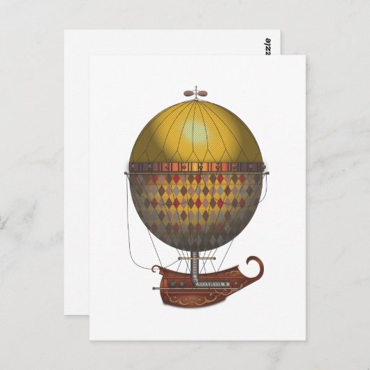 飛行船ナウティスステームパンク飛んでいる機 ポストカード (正面/裏面)