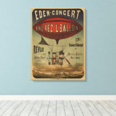 飛行船フランスので2人のパフォーマーのサーカスのポスター キャンバスプリント (インサイチュ (ウッドフロア))