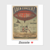 飛行船フランスので2人のパフォーマーのサーカスのポスター シール (シート)