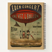 飛行船フランスので2人のパフォーマーのサーカスのポスター ノートブック (裏面)