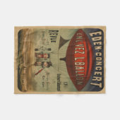 飛行船フランスので2人のパフォーマーのサーカスのポスター フリースブランケット (正面(横))