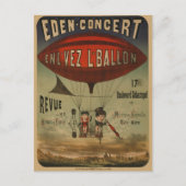 飛行船フランスので2人のパフォーマーのサーカスのポスター ポストカード (正面)