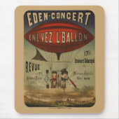 飛行船フランスので2人のパフォーマーのサーカスのポスター マウスパッド (正面)