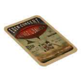 飛行船フランスので2人のパフォーマーのサーカスのポスター マグネット (右側)