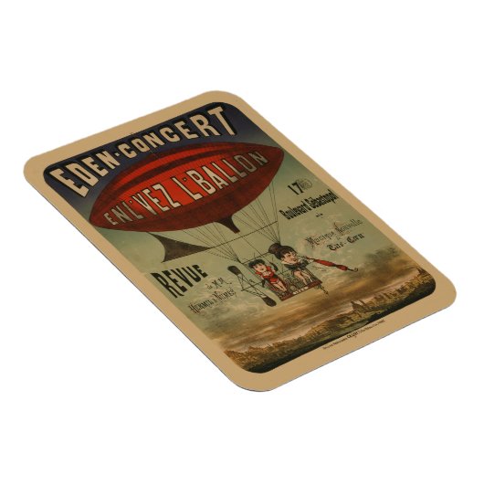 飛行船フランスので2人のパフォーマーのサーカスのポスター マグネット (右側)