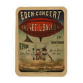 飛行船フランスので2人のパフォーマーのサーカスのポスター マグネット (縦)